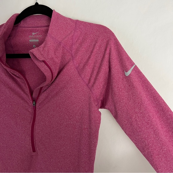 Nike Baseline Heathered Red Half-Zip Dri-Fit Women's Tennis Gym Run Top Small - Picture 2 of 6
